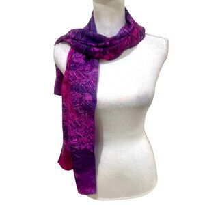 Nwot Chena River hand marbleized silk purple & berry rectangular